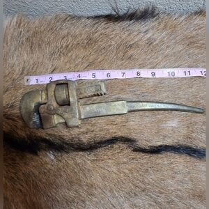 Vintage FE Wells Greensfield Massachusetts #14 Adjustable Wrench Rusty Gold